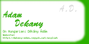 adam dekany business card